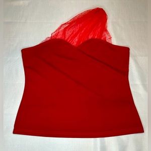 One shoulder red top size xl